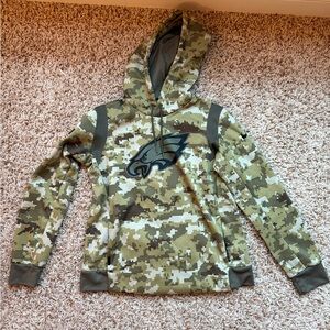 “Nike On Field Philadelphia Eagles Salute To Service Camo Hoodie Sweatshirt”